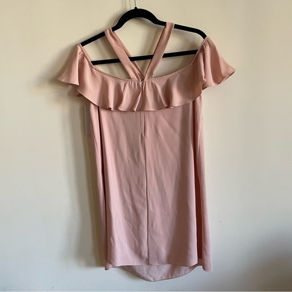 JAY GODFREY Pink Mini Dress Ruffle and Bow Details Off the Shoulder NWT - Picture 12 of 16